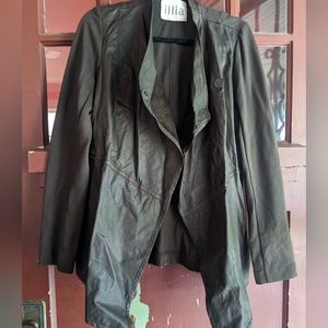 Avant garde Illia soft leather/fabric asymmetrical jacket